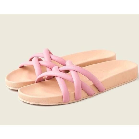 J. Crew Pacific Cushy Strap Sandals Bohemian Rose AY424 Leather Sz 10 NEW - Picture 2 of 11